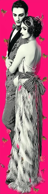 Free vampire bookmark featuring a hot pink vampire couple